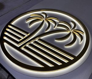 Panneaux publicitaires sandwich 3D en métal personnalisés pour extérieur, portables, rétroéclairés par <span class=keywords><strong>LED</strong></span>, avec logo lumineux pour enseigne commerciale - Product Image 4