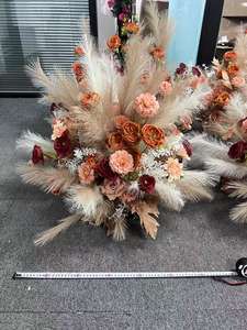 Topverkoop bruiloft ceremonie decoratie bloemenbal kunstmatige pampasgras roos evenement bruiloft bloemenbal - Product Image 3