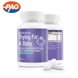 Pag etiqueta privada tentar ter ácido fólico bebê suplemento nutritivo cuidados prenatais vitaminas produtos tablets das mulheres