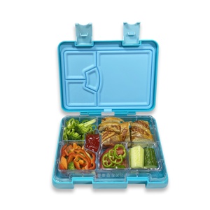 SSPH Kids Bento Plastic Containers Lunch Box For toddler 4 6 Compartment Bento Lunch Box Microwave Safe