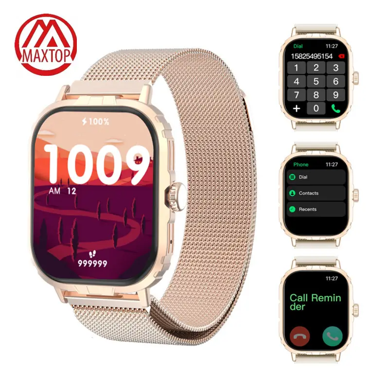 Maxtop Smartwatch Fabriek Fabrikant Custom Call Sport Polshorloge Mannen Vrouwen Draagbaar Apparaat Oem Odm Reloj Smart Watch