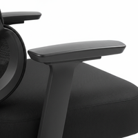 Chaise de bureau ergonomique avec support lombaire réglable 4 directions, appui-tête réglable 4D, accoudoirs 3D, dossier en maille, structure en nylon, pivotante et inclinable