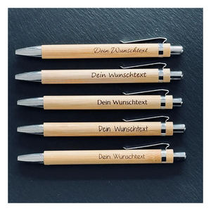 Venta caliente pluma de bambú en blanco grabado personalizado pluma estilográfica de madera promoción bolígrafo de madera Impresión de logotipo personalizado - Product Image 2
