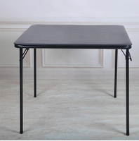 5pcs Noir Carré Pliant Pont Carte Table Et Chaises Ensemble Maison Meubles D'intérieur
