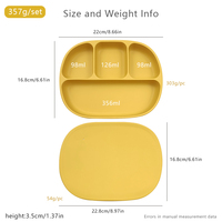 Plaque en silicone pour bébé sans BPA de conception OEM Plato à fond ventouse avec couvercle plat LogoKids personnalisé