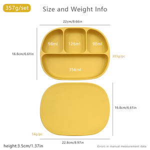 Plaque en silicone pour bébé sans BPA <span class=keywords><strong>de</strong></span> conception OEM Plato à fond ventouse avec couvercle plat LogoKids personnalisé - Product Image 4