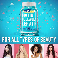 Gummies à la biotine, au collagène et à la kératine Herborigen OEM Private Label avec collagène et glutathion pour femmes, soutien des cheveux, des ongles et de la peau