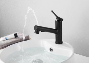 SANIPRO estrarre il lavandino del bagno nero lavabo lavabo spruzzatore gargarismi spazzolatura 3 modalità miscelatore lavabo freddo e caldo - Product Image 2