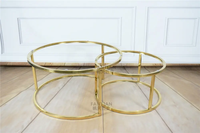 Base de table basse brillante en titane noir d'acier inoxydable de luxe exquis pour des jambes de meubles de salon