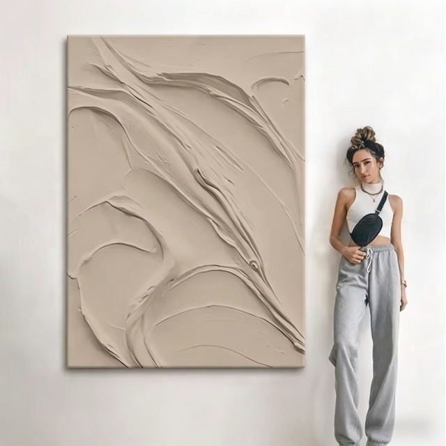 Hotel Home Decor Luxury Original Hand Painted Abstract White Texture Acrylic Painting Modern Artwork Handmade Large Canvas Wall