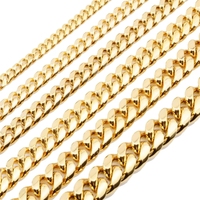 Collier et bracelet en acier inoxydable 316L 18 carats, chaîne cubaine, plaqué or PVD, style punk géométrique pour homme, 6 mm