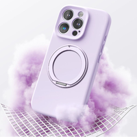 Étui de téléphone magnétique en silicone liquide tendance pour iPhone 13 14 16 15 Pro Max avec support rotatif à 360 degrés, anti-chute, protection contre les chocs