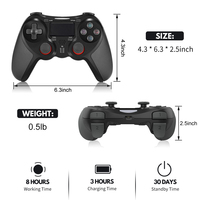 Control Inalámbrico Honcam con Bluetooth, Joystick Negro para PS4, Consola Sony Playstation 4