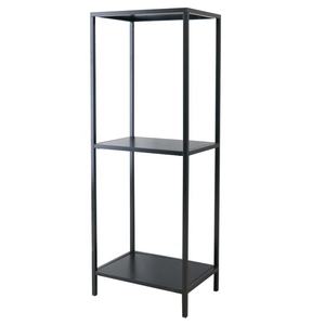 Estante de Almacenamiento de Libros de Acero de 3 Niveles, Negro, Simple y de Alta Calidad, Estantería de Esquina para Libros, para Oficina en Casa - Product Image 1