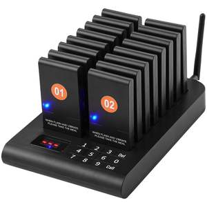 Sistema de buscapersonas inalámbrico de 500m de largo alcance para restaurante, 16 zumbadores para clientes invitados, Beepers intermitentes con vibración para Iglesia - Product Image 1