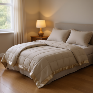 Manta Ligera Alternativa a Plumón con Ribete de Satén, Tamaño Queen, Producto Textil para el Hogar - Product Image 2