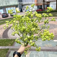 Bunga Baby's Breath Buatan dari Karet Lunak Putih 108 Tangkai, Dekorasi Pernikahan Ikat Tangan Grosir