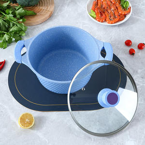 6 cái không dính đá cẩm thạch Die Cast nhôm soong canh nồi nấu ăn nồi với cảm ứng mềm mại xử lý - Product Image 5