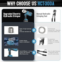 Herramienta de Prensado de Terminales de Cable Eléctrica Hidráulica Inalámbrica de 65KN con 11 Juegos de Matrices para Cobre y Aluminio