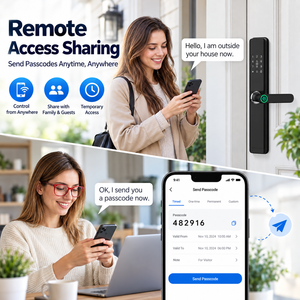 Serrure de porte intelligente Eseye <span class=keywords><strong>WIFI</strong></span>, serrure électrique à empreintes digitales sans clé, carte mémoire, Cerradura Inteligente Tuya, serrure de porte intelligente numérique - Product Image 5