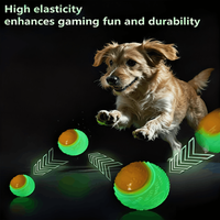 Jouets en caoutchouc personnalisés en gros pour animaux de compagnie : balles d'entraînement lumineuses, résistantes aux morsures, étanches et couineuses pour chats et chiens (intérieur/extérieur)