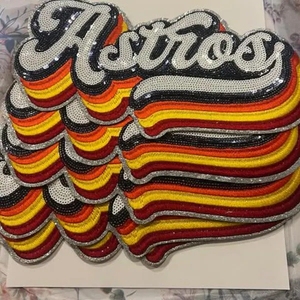Prensa de calor bordado completo Astros parches bolsas personalizadas Houston Astros ropa hierro en Astros parche de lentejuelas - Product Image 5