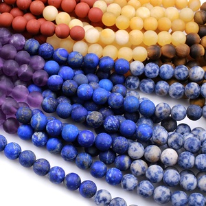 ลูกปัดหินธรรมชาติแบบด้าน ขนาด 4 มม. 6 มม. 8 มม.  ประกอบด้วย อเมทิสต์ ลาพิส โซดาไลต์ เอเวนเจอรีน ไทเกอร์อาย หยกเหลือง แจสเปอร์แดง - Product Image 2