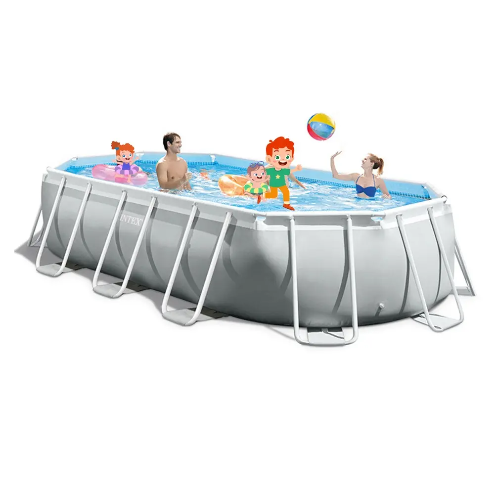 Intex #26796 16 ft6in 503cm prisma telaio ovale piscina SET struttura in acciaio piscine all'aperto