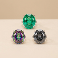 Bagues Toderi Nid d'Oiseau en Zircon Cubique 15x18mm, Cuivre Coloré Plaqué Or 18K, Sertissage Hexagonal à Griffes, Style Cottage