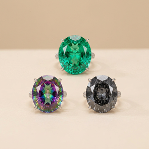Tu Bird's Nest cut 15*18mm Cubic Zirconia Colorful <b>Rings</b> Copper White Gold Plated trending jewelry 2026 new arrivals - Product Image 2