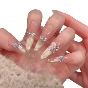 <span class=keywords><strong>Manucure</strong></span> œil de chat français tridimensionnelle faite à la main, nouveau design d'art des ongles, motif papillon pour le printemps et l'été pour les doigts - Product Image 5