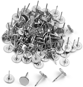 Tack Polegar Pinos Empurre Plana Prata Cabeça Chata Unhas estofos Decoração Móveis <span class=keywords><strong>Tacks</strong></span> Estofos Prata Pushpin <span class=keywords><strong>Tacks</strong></span> Polegar - Product Image 1