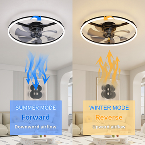 23.6 Inch Low Profile Flush Mount <b>Ceiling</b> <b>Fan</b> with Light, 150° Wide Airflow, APP & <b>Remote</b> <b>Control</b> for Bedroom Living Room - Product Image 2