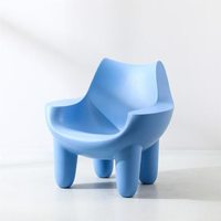 Fauteuil décontracté monoplace en forme de patte d'éléphant, design moderne et épuré, en plastique, pour l'extérieur et la maison, idéal pour les petits appartements