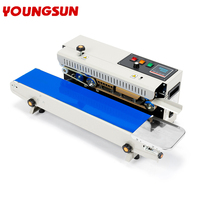 YOUNGSUN Prix d'usine Engrenage en plastique Bloc chauffant en aluminium Sac en plastique Bande continue Machine de thermoscellage Snack Bag Sealer