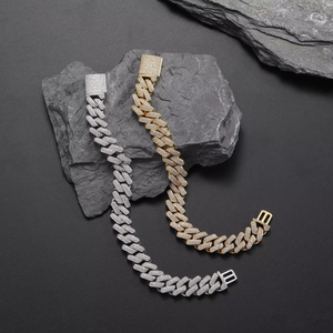 13Mm Full Zirconium Hipster Personality Heavy Industry <b>Cuban</b> <b>Chain</b> Bracelet Man Tanjing Fashion Lijing Necklace - Product Image 2