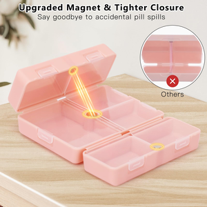 Nuevo Diseño de Caja de Almacenamiento Portátil con 7 Compartimentos, Tapa Magnética Abatible de PP, Mini Caja Sellada para Pastillas, Ideal para Viajes al Aire Libre - Product Image 4