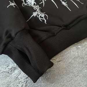 Felpa con cappuccio da uomo in cotone 100% pesante personalizzata con cappuccio autunnale di tendenza <span class=keywords><strong>Streetwear</strong></span> oversize con Logo stampato - Product Image 4