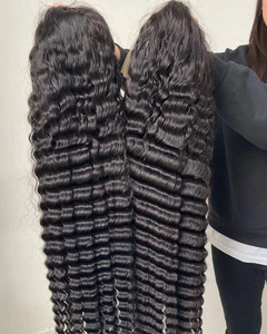 Натуральный необработанный парик из 100% человеческих волос с HD-лентой, без клея, с сохраненной кутикулой, глубокая волна, для женщин - Product Image 3