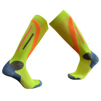 Chaussettes de compression athlétiques en laine mérinos pour hommes, mi-hautes, respirantes, anti-odeur, tricotées avec logo sur le corps.