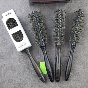 Peigne à poils naturels, outils de Salon de coiffure, brosse <span class=keywords><strong>en</strong></span> <span class=keywords><strong>bois</strong></span> pour coiffure bouclée, poignée ronde, à la mode, 1 pièce - Product Image 4