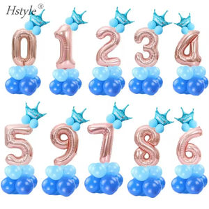 Hstyle Automatique Scellage Grande Taille <span class=keywords><strong>Couronne</strong></span> Rose Feuille D'or Nombre Ballons, Anniversaire Anniversaire Décoration Graduation Décoration - Product Image 2