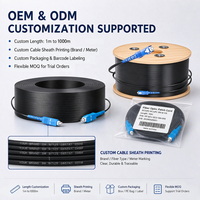 Kabel Drop Preconnectorized OEM Simplex SC UPC FTTH Indoor Outdoor Pre-terminated Optical Fiber Drop Patch Cord untuk FTTX Telecom