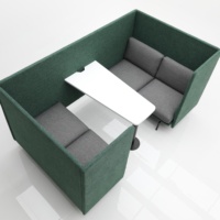 Canapé de bureau d'hôtel coloré, canapé de conférence à dossier haut en tissu, espace privé, canapé modulaire de conférence pour réunion de bureau