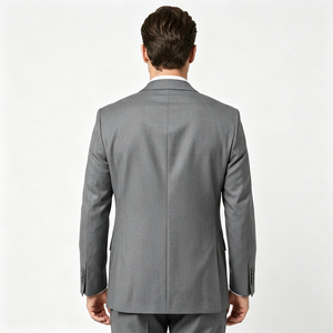 Blazer imperméable gris cendré pour homme, coupe ajustée, sur mesure, idéal pour <span class=keywords><strong>mariage</strong></span>, cérémonie ou remise de diplôme, uni et doux - Product Image 2