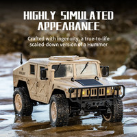 Coche de Control Remoto a Escala 1/14 con Luces, Modelo de Simulación Militar, Coche RC 4x4 para Escalar, Vehículo Todoterreno
