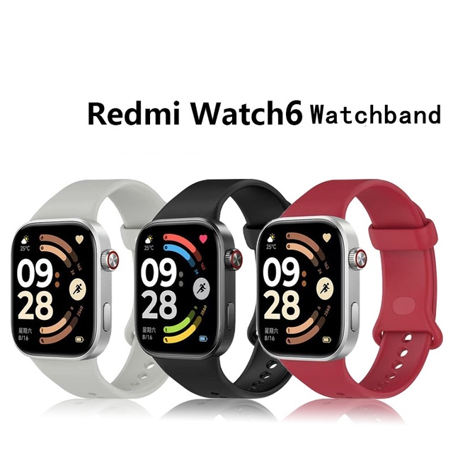 Soft Silicone Strap for Redmi Watch 6 Band Replacement Watch Bands with Metal Head for Redmi Watch 5 Smart Sports Wristbands