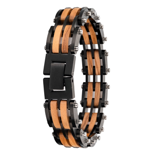 Pulsera de Cadena de Aleación de Zinc Chapada en Oro, Estilo Clásico Unisex, Diseño Segmentado en Tono Negro y Dorado - Product Image 3