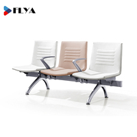 Chaise d'attente en cuir haut de gamme pour clinique, hôpital, aéroport, 3 places, pour passagers, sièges en rangée pour aéroport, sièges en rangée pour espaces publics