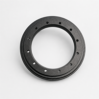 Custom CNC Machined Black Bearing End Cap Retaining Locking Ring with Mounting Holes for Industrial Machinery OEM